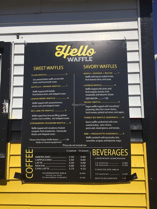 Menu at Hello Waffle - Food Stand in Camas