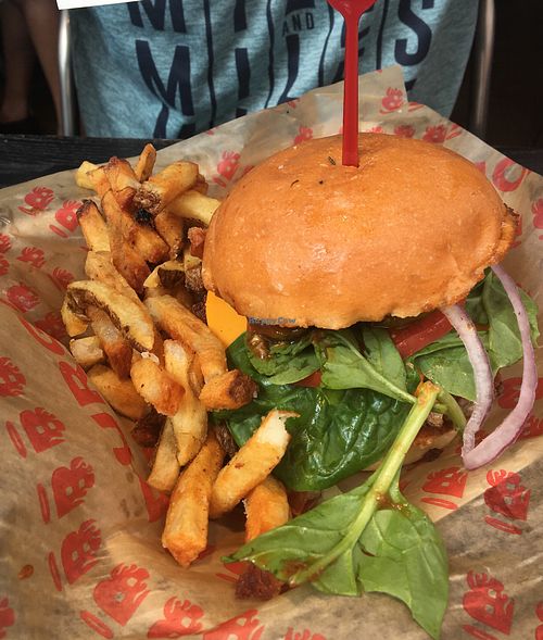 Vegan burger at Burgatory - N Shore in Pittsburgh