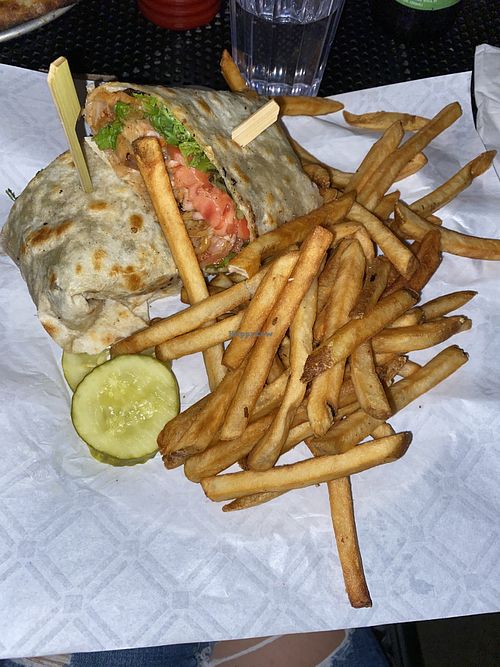 Vegan jackfruit wrap at Big Slide Brewery in Lake Placid