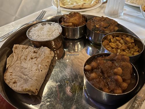 Vegan thali  at City Spice in East London