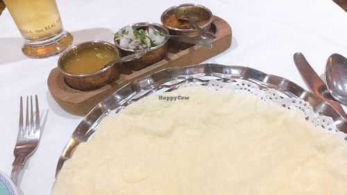 papadum with chutneys  at City Spice in East London