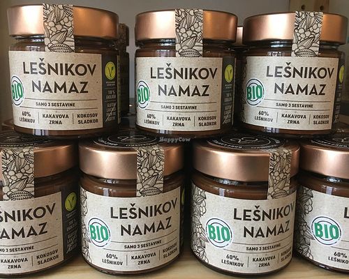 Certified vegan hazelnut spread at Trgovinca in Zalec