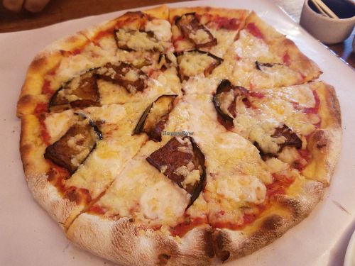 Eggplant pizza at Hummus Boutique in Bangkok