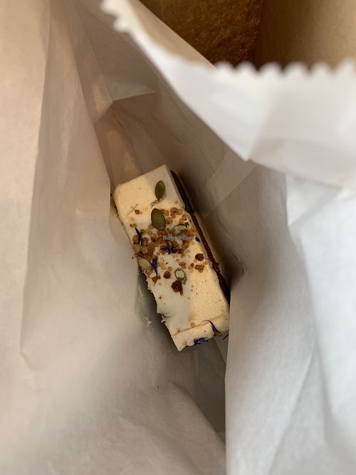 Photo doesn't do justice to lush carrot cake  at Bean Loved in Skipton