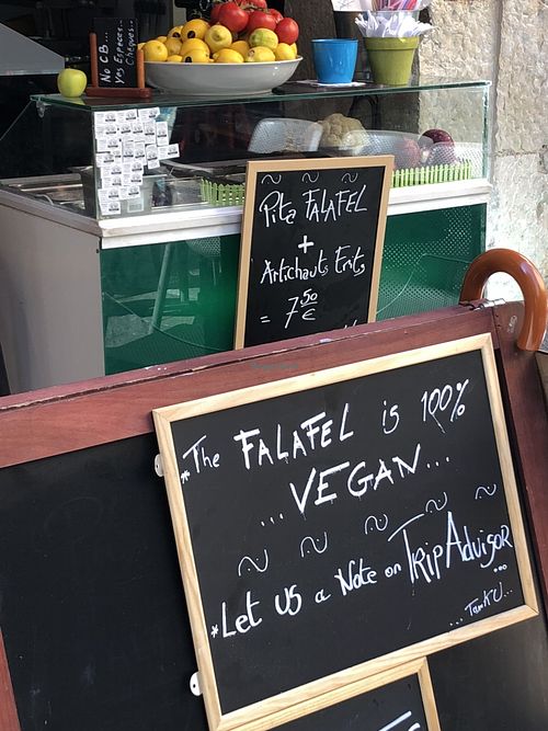 Sign at Le Falafel in Nice