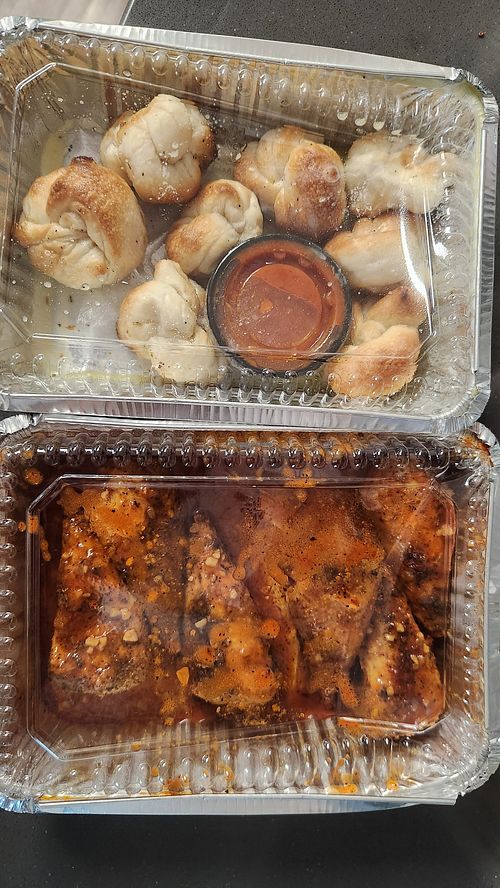 Vegan knots and wings at Troy's Italian Kitchen in Arlington