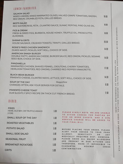Menu Back October 2025 at Mercantile in Fredericksburg