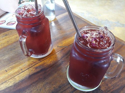 Hibiscus tea at Blossom Cafe in Pai