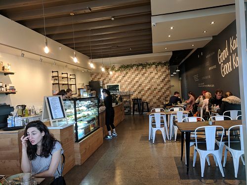 Great table tops! at Gorilla Kitchen in Auckland