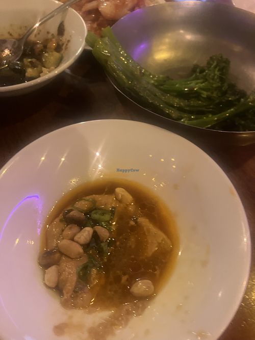 Vegan aubergine en broccoli en ook spuitjes met rijst   at Camino in Antwerpen