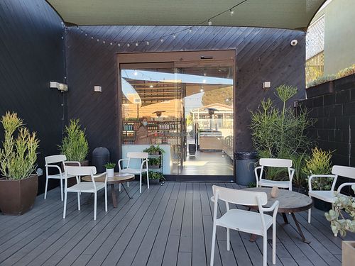 Outside patio at Vegan Popup By XMarket in Venice