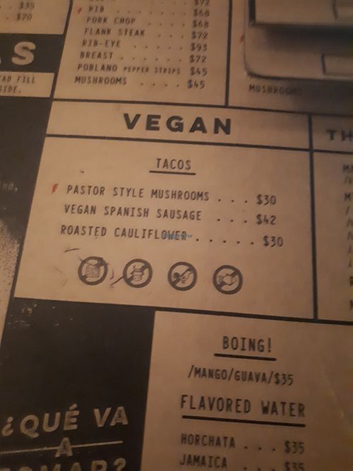 Menu at Celia in Playa Del Carmen