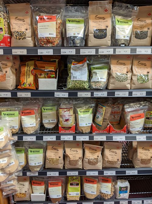pre-packaged bulk foods at Edible Island Whole Foods Market in Courtenay