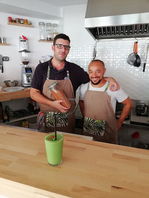 Leonardo and his staff create wonderful healthy food for their customers.  at Avocado Mallorca in Mallorca