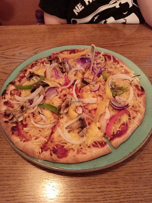 Vegan Supreme Pizza at Wolfies Wine Bar in Skegness