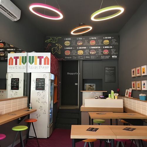 Beautiful little burger bar on a corner of the street that is under construction, currently, so it was a little hard to see but totally worth looking harder.  at Vita Italian Burger in Milan