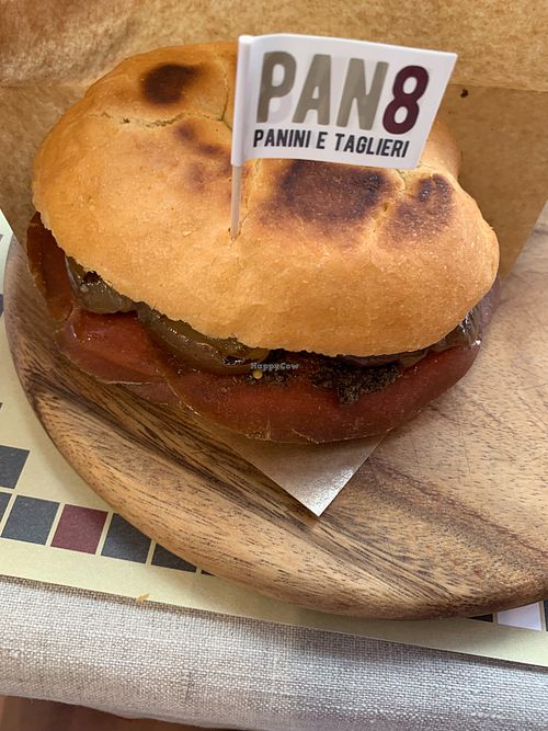Vegan panini at Pan8 in Bologna