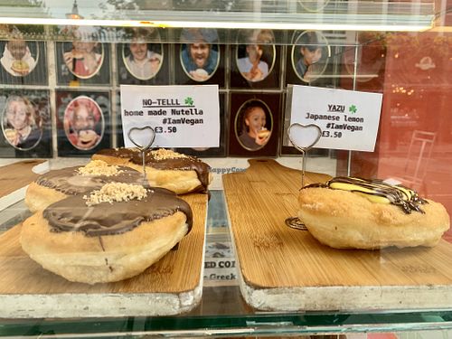 Vegan selection at Happy Donuts in West London