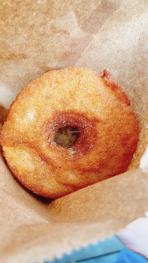 vegan cinnamon-sugar  at Happy Donuts in West London