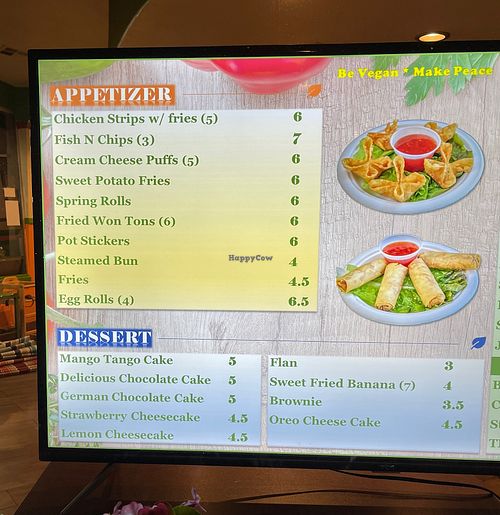 Menu at TNK Vegan Cafe in Modesto