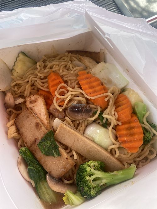 Vegan Chow Mein with Faux Ham and Tofu 😛 Recommend!  at TNK Vegan Cafe in Modesto
