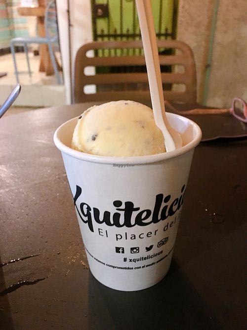HUGE double scoop of sorbet at Xquitelicious in Playa Del Carmen