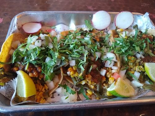 Vegan rajas tacos at Tacoria in Princeton