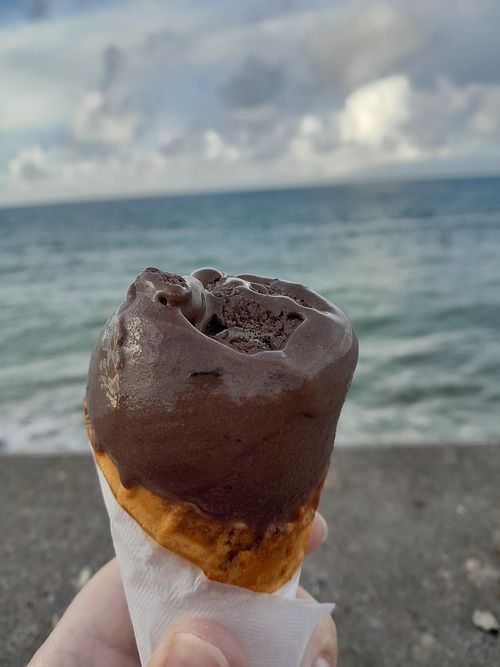 Chocolate Oat Milk Icecream at Ellie's Ice Cream in Sheringham