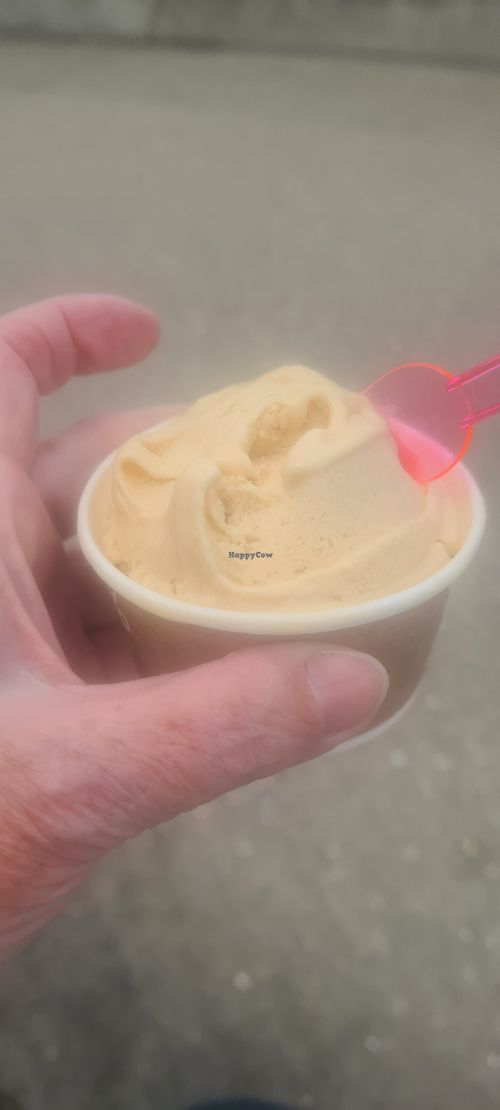 Delicious Toffee oat ice creamy at Ellie's Ice Cream in Sheringham