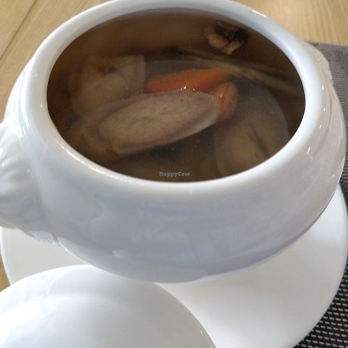 Burdock soup at Food Fortune Vegetarian Restaurant in West Singapore