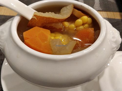 Old cucumber soup at Food Fortune Vegetarian Restaurant in West Singapore