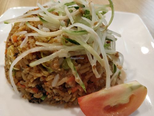 Otah fried rice at Food Fortune Vegetarian Restaurant in West Singapore