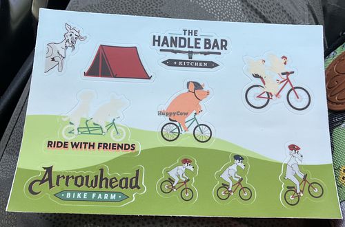 You can get adorable free stickers in exchange for a review   at Arrowhead Bike Farm in Fayetteville