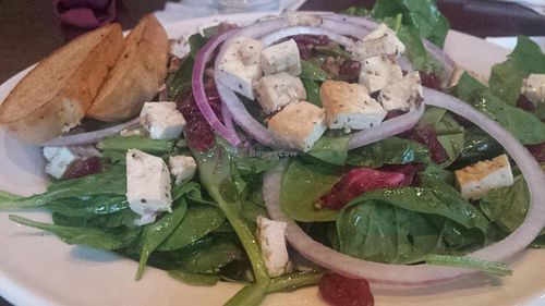 spinach salad with tofu at Pizza Luce in St Paul