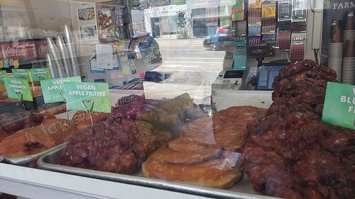 Top shelve donuts are vegan at Colorado Donuts in Los Angeles