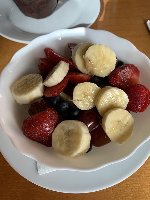 Fruit salad at Aubergine Cafe in Woodside