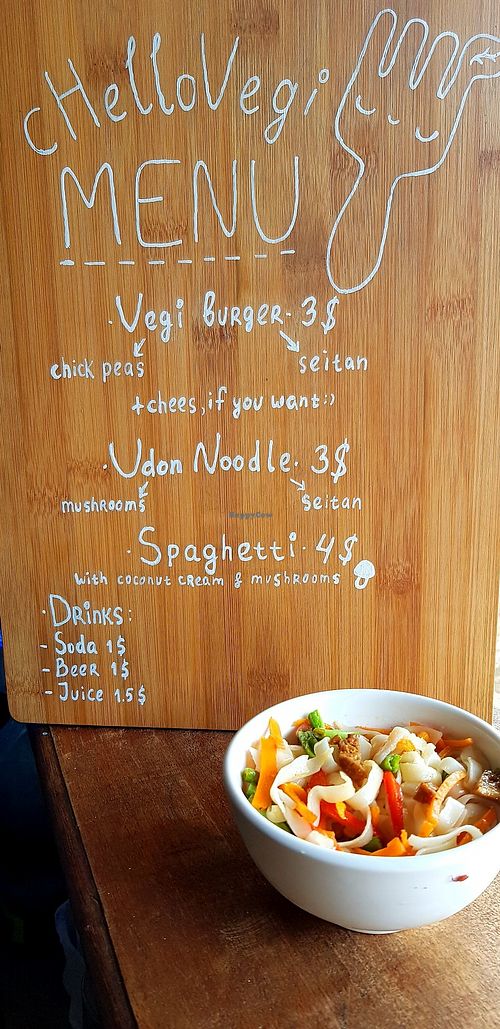 Our current menu at cHelloVegi in Kampot
