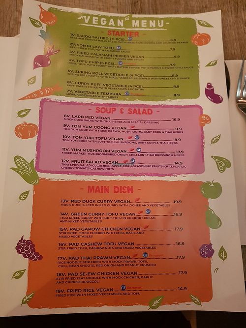 Menu at A Taste of Siam in Hampton