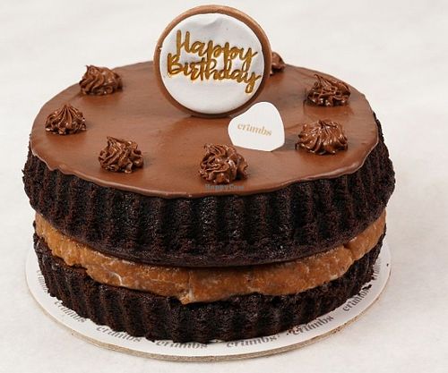 vegan choco caramel cake at Crumbs in Kuwait City