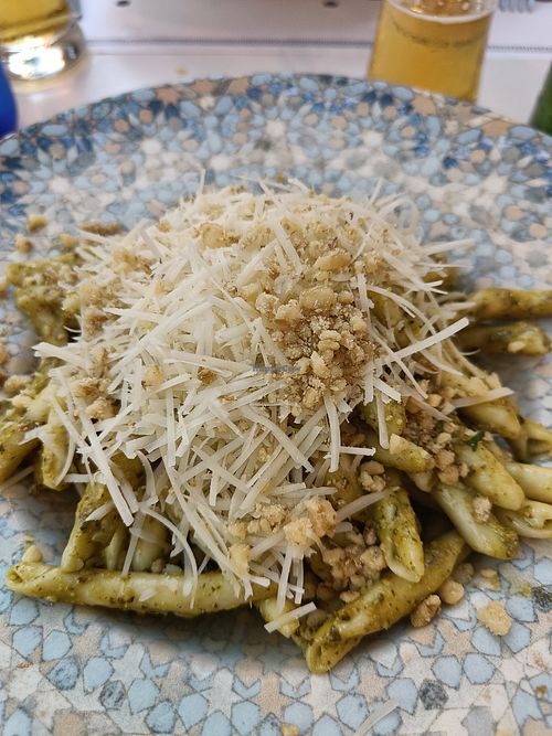 Pesto penne at Seminario in Syros