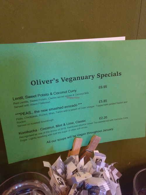 New vegan specials for Veganuary. at Oliver's Pantry in Ripon