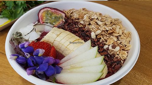 Acai bowl with added cacao at Betty's Bowls in Medellin