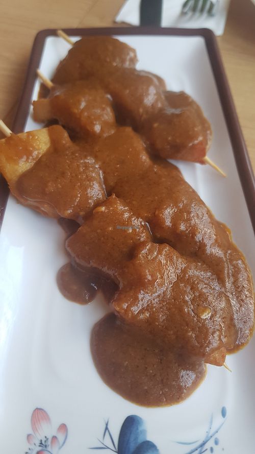 Satay mock chicken skewers at RuGa Bistro in Birmingham