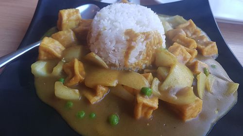Tofu curry and rice at RuGa Bistro in Birmingham