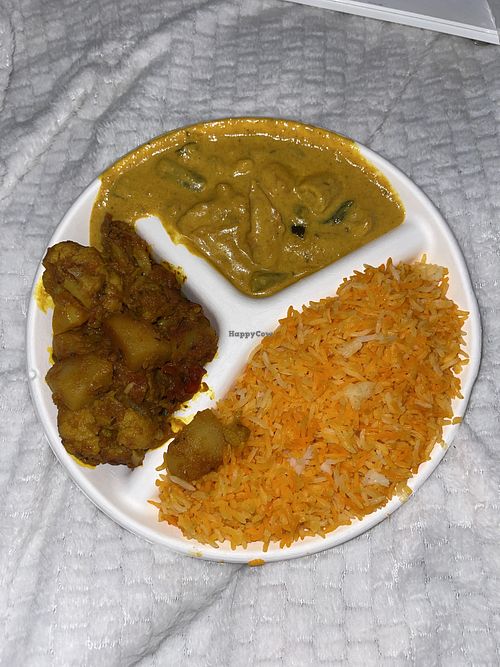 Coconut veggies & aloo gobi at Tiffin in Edmonton