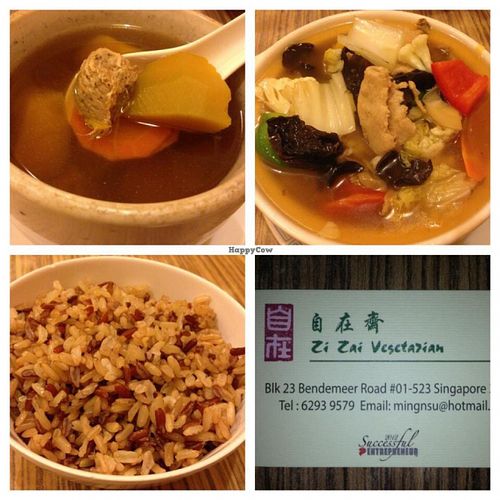 pumpkin soup, brown rice and Claypot dish at R&J Cosy Corner 自在齋 - Boon Keng in Central Singapore