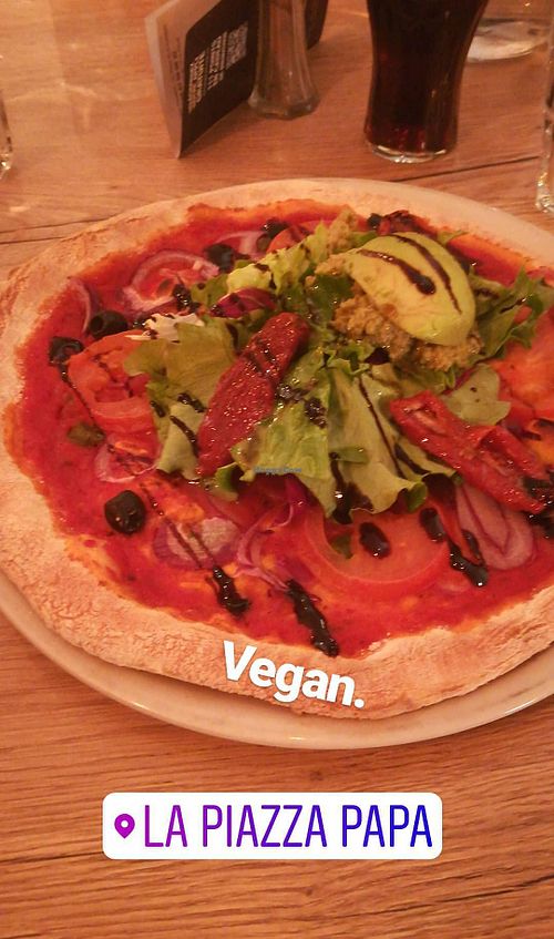 The vegan pizza. at La Piazza Papa - Comedie in Montpellier