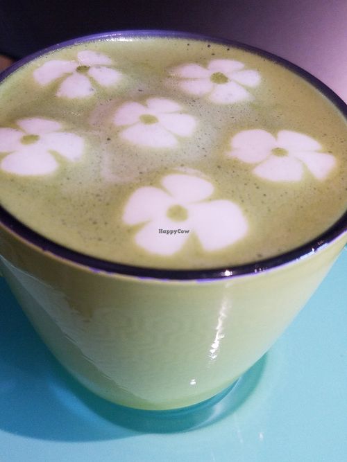Matcha latte at Mylk & Cheeze in Bangkok
