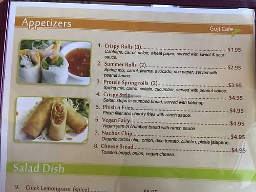 Menu at Goji Cafe in Dallas