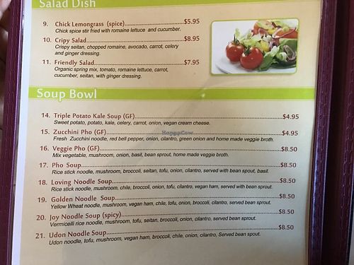 Menu at Goji Cafe in Dallas